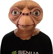 Senua E.T. Alien Mask Latex Full Head Anime Movie Costume Props Halloween Cosplay Party Costume Accessories Props