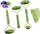 4 PCS Jade Roller and Gua Sha Set for Face, Eyes, Neck Massage by Charmonic, for