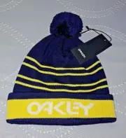 Oakley Factory B1B Logo Cuff Beanie ~ Fathom Blue Winter Snowboard Ski Hat +