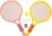 TOYANDONA 1Set Portable Badminton Racket for Durable Material Eye Catching Colors for Outdoor Sports Parent Interaction Includes Rackets Balls
