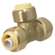 1 Pc XFITTING 1/2" Push Fit Tee w. 1 Disconnect Clip, 1/2" Push to Connect Tee
