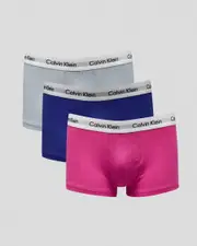 [Calvin Klein] Calvin Klein Men's Cotton Stretch Low Rise Trunks 3 Pack Underwear Size Small S Multicolor