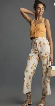 Anthropologie Colette Crop Pants Wide Dylan Mierzwinski Maeve Size 28 TALL NWT