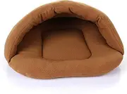 Pet Cat Puppy Sleeping Bag Warm Soft Dog Bed Cuddler House Pet Nest Cuddle Cave Dog Bed Sleeping Cushion for Pets Brown M
