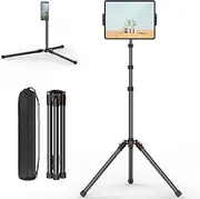 XXZU 182cm/72in Tablet Floor Stand Tripod,Tablet Tripod Floor with 360° Rotation Ball Head,Height Adjustable Stand Holder with Case,for Phone/iPad/Music/Stream/Recording and All 4.7-13inch Devices