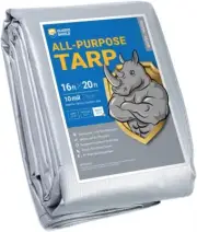 GUARD SHIELD Silver Tarp Heavy Duty Waterproof 16x20 Feet UV Resistant 10mil