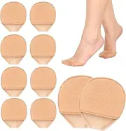 KALIONE Toe Topper Socks for Women, 10 Pairs Nude Half Socks with Padding Cushion, Shoe Toe Protector with Grip, Reusable Toe Covers for Women Girls, Non-Slip No Show Toe Socks for High Heels,Size 6-9