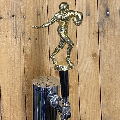 Football Beer Tap Handle For Kegerator Draft Vintage Metal Trophy MCM Art Deco