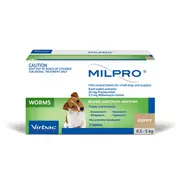 Milpro Broad Spectrum Wormer For Small Dogs & Puppies 0.5-5kg (2 pack)