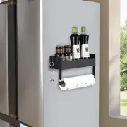 Magnetic Spice Rack For Refrigerator Organizer With Paper Towel Holder Shelf