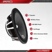 DS18 PRO-FR8NEO 8" Midrange Car Speaker Mid Range Bass 500 Watt Neodymium 4 Ohm