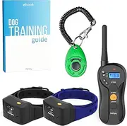 PetSpy P620B Dog Training Shock Collar for 2 Dogs with Vibration, Electric Shock, Beep; Fully Waterproof Remote Trainer with Two E-Collars, 10-140 lbs (Bundle)