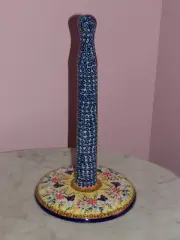 Polish Pottery Paper Towel or Tissue Stand! UNIKAT Signature Butterfly Summer!