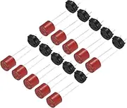 uxcell 10Set Cylindrical DIP Mounted Miniature Round Slow Blow Micro Fuse with Fuse Holder for Electronic Parts PCB LCD Repair, T-1A 1A 250V, Red
