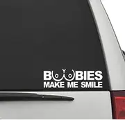 Boobies Make ME Smile Decal Sticker Car Styling Car Decal Funny Window Bumper Decal Sticker Suitable for Cars, Trucks