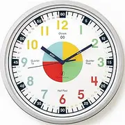 OWLCONIC Telling Time Teaching Clock for Kids Wall Clock - Analog Clock for Bedrooms, Playroom, Homeschool Decor, School Classroom Learning, Educational Clock Learning to Tell Time
