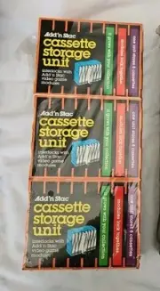 Vintage 1973 Add n Stac Cassette Storage Unit Interlocking UNUSED