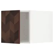 METOD top cabinet, white Hasslarp/brown patterned, 40x60x40 cm