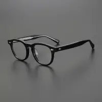 在飛比找蝦皮商城精選優惠-復古眼鏡架男明星同款日系板材復古圓框可配鏡黑框眼鏡
