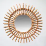 Natural Rattan Sun Wall Mirror