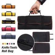 Portable Chef Knife Bag Tool Roll Bag Carry Case Cooking Durable Storage Pockets