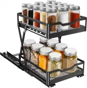 VOGWOLTH Spice Rack Organizer for Cabinet Seasoning Pull Out Small, Black
