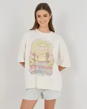 [Billabong] Billabong Women's Chasing Sunshine T-Shirt in Salt Crystal Blue Size Large L Salt Crystal Blue