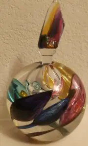 Crafted Glass Perfume Bottle by Leon Applebaum - One of a Kind!