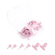 Push Pins Set, Thumb Tacks Bull Clips Office Supplies Set for Hanging, Pink