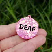 QLD MADE Resin Pet Dog Disability Tag only Deaf/Blind Customised 100+ Colours