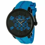Tendence Round Gulliver Skull Hydrogen Men's Watch Black Blue - New w/tags