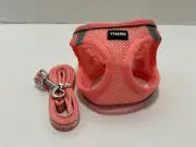YIMEIS Dog Harness Leash Set No Pull Soft Mesh Pet Harness Reflective XS Pink