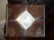 NIP Waterford Fine Linens Kendrick Cognac Brown/Blue Queen Duvet Cover $375