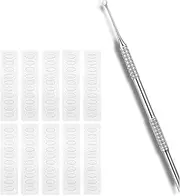 2-in-1 Cuticle Pusher Tool with 10 Sandpaper Sheets, Stainless Steel Double-Ended Cuticle Pusher & Remover for Manicure & Pedicure, Non-Slip Nail Tools for Professional or Home Use