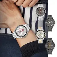 在飛比找ETMall東森購物網優惠-RHYTHM 麗聲 炫渦造型閃耀時尚雙眼不鏽鋼手錶-大錶款S