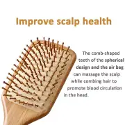 Wooden Bamboo Paddle Hair Brush-Massaging Scalp-Detangle- Improves Hair Growth