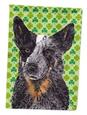 SC9316CHF Australian Cattle Dog St. Patrick's Day Shamrock House Flag Large