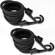 72 Inch Black Bungee Cords with Hooks Heavy Duty, 2 Pcs