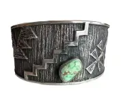 Navajo Native American Carico Lake Turquoise Bracelet by Aaron Anderson SKU23308