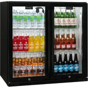 Schmick Black Bar Fridge 2 Door With Heated Glass and Triple Glazing