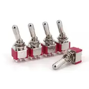 5Pcs SH T8011-LKB Locking Lever 6Pin ON-ON 2-Position DPDT Mini Toggle Switch