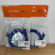 Hypertec Cat 5e Patch Lead 2m, HCAT5EBL2, 2 Pack, Blue