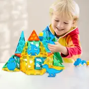 Bopeep Magnetic Tiles Blocks Dinosaur Toys Building Play for Kids STEM 100PCS