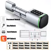Door Smart Cylinder Lock Bluetooth APP Digital Password Card Mechanicak Key