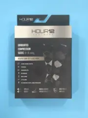 Hour12 Compression Sock Footwear Argyle Black Gray Medium NEW 20-30 mmhg