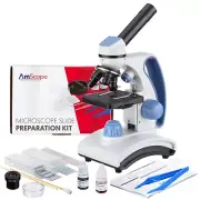 AmScope M161C-2L-SP14-V287 40X-1000X Student Microscope with Slide Prep Kit
