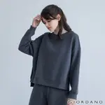 GIORDANO 女裝G-MOTION雙面針織羅紋拼接上衣 - 08 標誌灰色