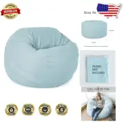 Machine Washable Bean Bag Chair Cover in Light Blue - Perfect for Lounging