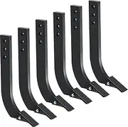 VEVOR 6pcs Box Blade Shank, 16'' Scarifier Shank, 3 Holes Box Scraper Shank, Ripper Shank with Removable Tapered Teeth and Pins, Adjustable Shanks Assembly for Replacement, Digging, Plowing