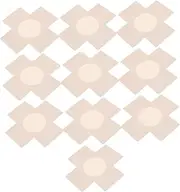 [WOFASHPURET] 5pairs Reusable Cross Adhesive Breast Covers for Swimwear and Parties Breathable Skin-Friendly Design Total Beige